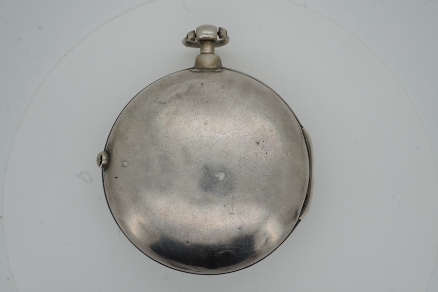 A George III silver pair case verge fusee pocket watch by H.N. Goodman, London, with Roman dial and signed movement numbered 13531, case hallmarked for London, 1804.